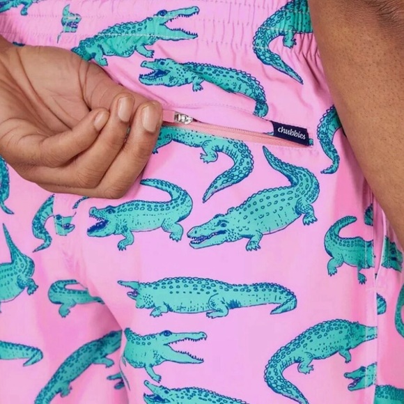 EUC Chubbies Swim Trunks | Size M | Pink Gator Print Quick-Dry - Picture 2 of 6